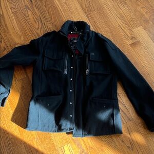 Buffalo David Bitton Black Military Jacket size large